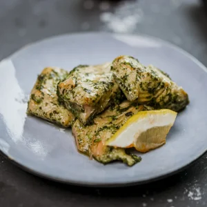 Laks med pesto