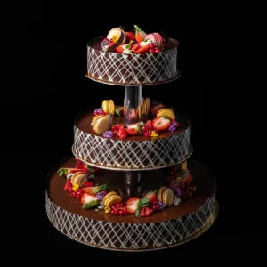 Bryllupskake sjokolade 50-60 pers 3 etg.