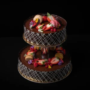 Bryllupskake sjokolade 20-24 pers 2 etg.