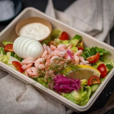 Rekesalat med egg