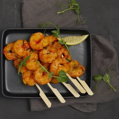 Spyd med grillede tigerreker med sriracha og aivar