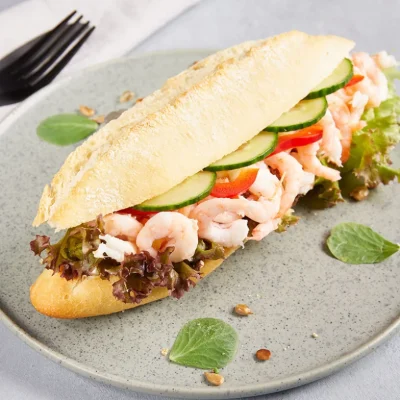 Baguette med reker
