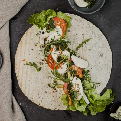 Tomat og mozzarella - hel wraps