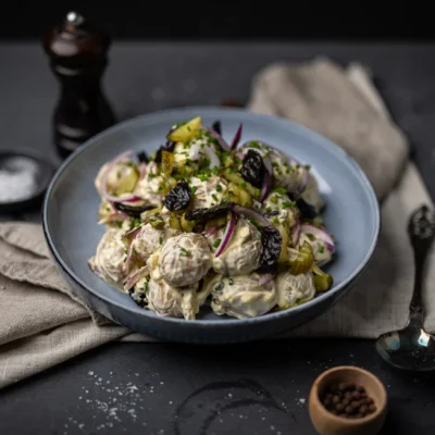 Potetsalat med kapers og rødløk