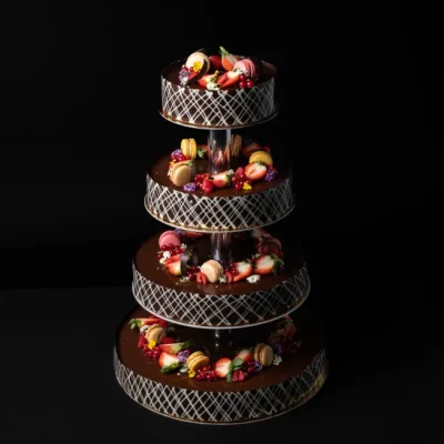 Bryllupskake sjokolade 70-84 pers 4 etasjer