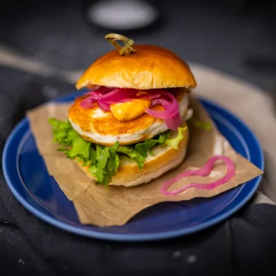 Slider - mini fiskburger med purre og hvitløk