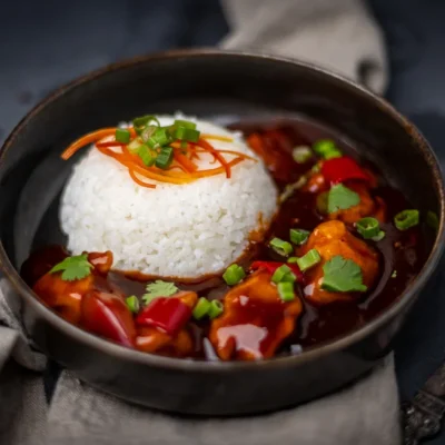 Sweet and sour spicy Koreansk kylling